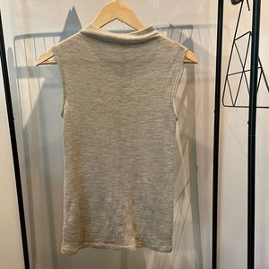 Vince beige sleeveless mock neck